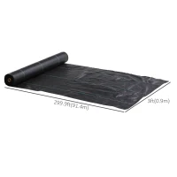 Outsunny 3ft x 300ft Weed Barrier, Landscape Fabric, for Greenhouse Yard Garden Weed Control, Heavy-Duty & Easy Setup, 2oz(m-3)