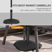 Outsunny 48lbs Patio Umbrella Base, Concrete, 18" Outdoor Umbrella Stand Holder for Parasol Poles 1.34", 1.5", and 2" Dia., Black(m-4)