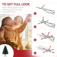 HOMCOM 4ft Prelit Artificial Optical Xmas Tree Spruce Hinged Full Tree(m-6)