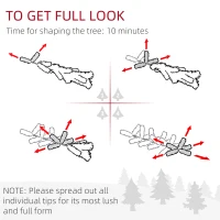 HOMCOM 5ft Artificial Prelit Christmas Tree with Warm White LED Light and Snow Flocked Branches, Metal Base(m-8)