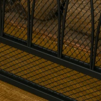 HOMCOM 3-Panel Folding Fireplace Screen, Metal Mesh Fire Spark Guard for Wood Burning, 49.5" x 31.5", Black(m-7)