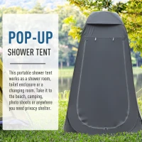 Outsunny Pop Up Shower Tent, Portable Privacy Room for Outdoor Changing, Dressing, Fishing Storage with Carrying Bag, Black(m-4)