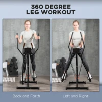 Soozier Gazelle Glider Air Walker Exercise Machine Elliptical Trainer with Four Resistance Levels, LCD Monitor, Heart Rate Sensor, Two Wheels(m-4)