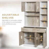 HOMCOM Kitchen Buffet with Hutch Multi Storage Cupboard Cabinet Server Sideboard with Drawers(m-6)