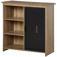 HOMCOM Storage Cabinet with 3 Tiers and Metal Door, Buffet Table, Sideboard with Adjustable Shelf for Dining Room, Living Room, Kitchen(m-11)