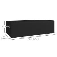 Outsunny Patio Furniture Cover for Outdoor Sectional Sofa Set Waterproof Windproof Oxford Fabric, 97" x 65" x 26", Black(m-3)