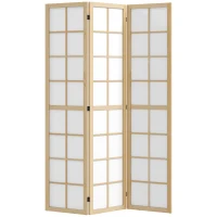 HOMCOM 3 Panel Room Divider, 5.6 ft Folding Wall Divider Room Partition for Home Office, Bedroom(m-11)