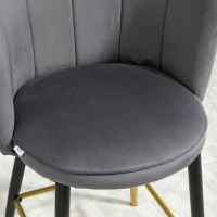HOMCOM Bar Stools Set of 2 Modern Counter Height Bar Stools with Back, Footrest for Home Kitchen, 23.2"x20.5"x35.4", Grey(m-10)