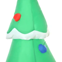 HOMCOM 7.5ft Christmas Inflatable Santa Claus Driving a Fire Truck with Tree, Outdoor Blow-Up Yard Decoration with LED Lights Display(m-9)