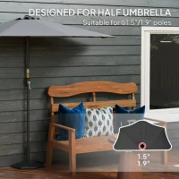 Outsunny Patio Umbrella Base, 26 lbs Concrete Heavy Duty Half Umbrella Stand, Patio Umbrella Holder for 1.5"/1.9" Umbrella Poles for Outdoor, Lawn, Poolside, Black(m-4)