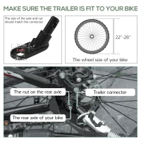 Aosom Bike Cargo Trailer & Wagon Cart, Multi-Use Garden Cart with Luggage Box, Quick Release 16'' Big Wheels, Safety Reflectors, Hitch and Handle(m-4)