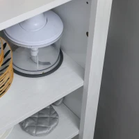 HOMCOM 48" Farmhouse Kitchen Pantry Storage Cabinet with Barn Door, Kitchen Pantry Cabinet with Adjustable Shelves, White(m-10)