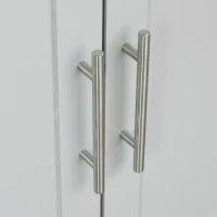 HOMCOM Wooden Rolling Kitchen Island on Wheels,  Kitchen Cart with Drawer for Dining Room, Grey(m-8)