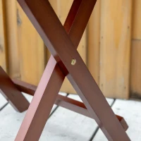 Outsunny 2 Pieces Wood Patio Bistro Set, Outdoor Rocking Chair Set with Armrests and High Back Rocking Chair and Portable Side Table, for Indoor, Outdoor, Patio, Backyard, Brown(m-9)