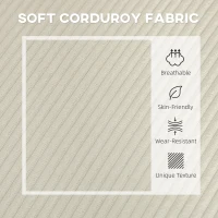 HOMCOM 46.5" Loveseat Couch with USB Ports, Corduroy Love Seat Sofa with Wood Legs for Living Room, Bedroom, Small Space, Cream(m-5)