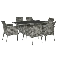 Outsunny Garden Dining Set with Cushions(m-13)