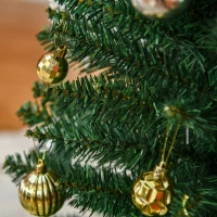 HOMCOM 6' Artificial Pencil Christmas Tree, Slim Xmas Tree with 390 Realistic Branch Tips and Plastic Stand, Green(m-9)