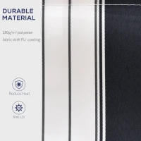 Outsunny 8' x 7' Retractable Awning, Patio Awnings, Sunshade Shelter with 280 g/m² UV & Water-Resistant Fabric and Aluminum Frame for Deck, Balcony, Yard, Blue and White(m-4)
