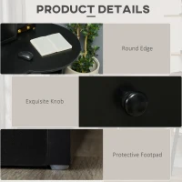 HOMCOM Computer Desk with Storage, Home Office Laptop Table with Shelves and Drawers, Modern Workstation Desk with Keyboard Tray for Study, Living Room, Black(m-7)