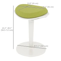 HOMCOM Standing Desk Stool, Ergonomic Wobble Chair, Adjustable Leaning Stool for Office Desks, with Rocking Motion, Green(m-3)