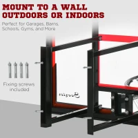 Soozier Wall Mounted Basketball Hoop, Basketball Goal Combo Kit with 43" x 30" Shatter Proof Backboard, Durable Bracket and All Weather Net for Outdoor Use(m-4)