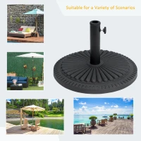 Outsunny Patio Umbrella Base Stand, Round Cement Parasol Holder for Outdoor, Patio, Garden, Beach, Fits Φ1.4", Φ1.5" and Φ 2" Pole, Black(m-7)