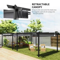 Outsunny 13' x 13' Aluminum Retractable Pergola Canopy, Outdoor Pergola for Garden, Patio, Backyard, Deck, Gray(m-4)