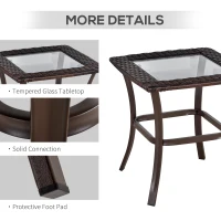 Outsunny 3 Pieces Patio Wicker Rocking Chair Set,  Outdoor PE Rattan Bistro Set Conversation Rocker Set with 2 Chairs 1 Coffee Table for Backyard, Deck, Poolside, Cream White(m-5)
