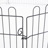 PawHut 24inch 8-Panel Dog Playpen Octagon Pet Exercise Playpen Crate Foldable Dog Cage Pen Puppy Kennel, Black(m-9)