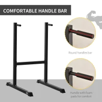 Soozier Dip Station with Padded Handles, Multifunctional Fitness Training Dip Bar for Indoor Home Gym Workout, Black(m-4)
