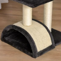 PawHut 28" Cat Tree with Scratching Post, Pad, Toy Ball for Indoor Cats, Grey(m-10)