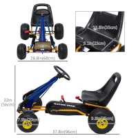 Soozier Pedal Go Kart Racing Style Children Ride On Car Outdoor Racer Adjustable Seat(m-3)