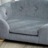 PawHut Miniature Dog / Cat Couch w/ Washable and Removable Cushion, Waterproof Cover, Gray(m-8)