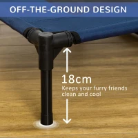 PawHut Elevated Dog Bed, Raised Dog Cot for XL Sized Dogs, Indoor & Outdoor, 36" x 30" x 7", Blue(m-9)