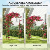Outsunny 8FT Metal Garden Arch Trellis for Climbing Plants, Ceremony, Wedding Decoration, Black(m-4)