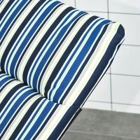 Outsunny Foldable Lounge Chair, Reclining Patio Sun Lounger with 6-Position Adjustable Back, Blue and White(m-10)