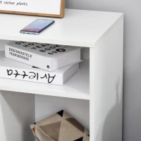 HOMCOM Printer Stand Home Office Mobile Storage Cabinet Organizer Desktop with Caster Wheels, 2 Locking Breaks and Drawer, White(m-8)