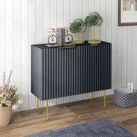 HOMCOM Modern Storage Cabinet Sideboard Buffet Cabinet with Gold Legs for Living Room Dining Room Hallway Black(m-7)