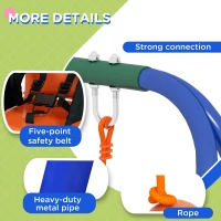 Outsunny Kid Swing Set with Safety Harness for Baby, Kids 6 Months+, Heavy Duty Swing Set for Indoor/Outdoor, Backyard, Orange(m-7)