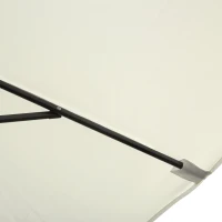 Outsunny 6.5x10ft Rectangle Aluminum Tilt Patio Umbrella, Garden Market Parasol, Outdoor Sunshade Canopy with Crank, Cream White(m-10)