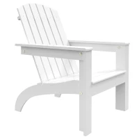 Outsunny Adirondack Chair Patio Muskoka Chair, Outdoor Poplar Wood Fire Pit Chair, Pre-Assembled Backrest Chaise Adirondack with High-back, Large Seat, for Deck, Garden, White(m-2)