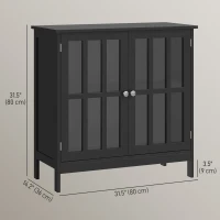 kleankin Kitchen Buffet Cabinet with 2 Doors, Modern Sideboard for Dining Room, Hallway, Living Room, Black(m-3)