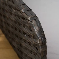 PawHut Rattan Pet Sofa for Large & Medium Dogs, Indoor & Outdoor Raised Wicker Dog Bed, Cat Couch, with Soft Washable Cushion, Charcoal Grey(m-10)