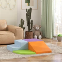 Qaba 4 Pieces Soft Play Foam Play Set for Climbing, Crawling, Multicolour(m-8)