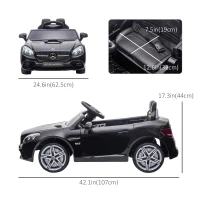 Aosom 12V Ride On Car with Parent Remote Control Two Motors Music Lights Suspension Wheels for 3-6 Years Black(m-3)