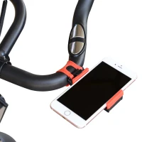 Soozier Upright Stationary Exercise Bike Indoor Fitness Cycling Bicycle Cardio Workout  Training Bike w/ Adjustable Resistance LCD Monitor Phone Holder Black(m-8)