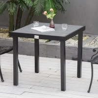 Outsunny Patio Dining Table for 4, Square Aluminum Outdoor Table for Garden Lawn Backyard, Black(m-8)