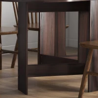 HOMCOM Oval Folding Dining Table, Space Saving Drop Leaf Kitchen Table for Dining Room, Living Room, Distressed Brown(m-9)