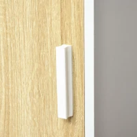 kleankin Tall Bathroom Storage Cabinet, Free Standing Bathroom Cabinet Slim Side Organizer w/ 3-Tier Open Shelf, Door, White(m-9)