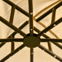 Outsunny 10' x 10' Patio Gazebo with Corner Shelves, Double Roof Outdoor Gazebo Canopy Shelter with Removable Mesh Netting, for Garden, Lawn, Backyard and Deck, Beige(m-9)